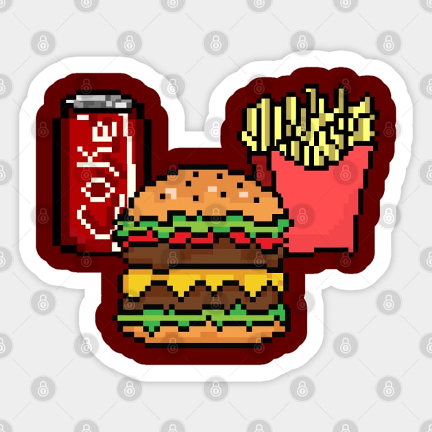 Hamburger pixelart Sticker by nurkaymazdesing